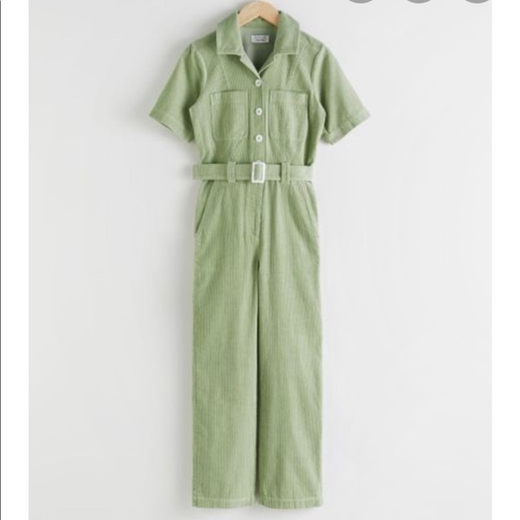 & Other Stories Pants - &otherstories Corduroy green jumpsuit